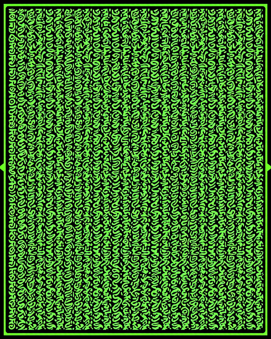 Bold Neon Green Abstract Scribbles Rug