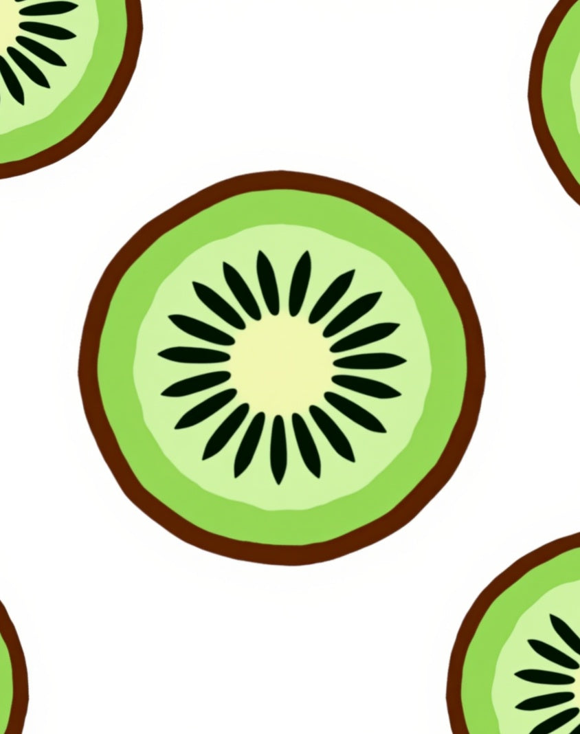 Sunny Green Kiwi Slice Round Rug