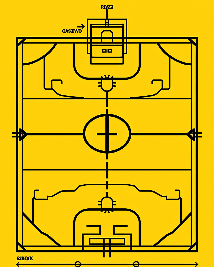 Black Field Play Abstract Layout Rug
