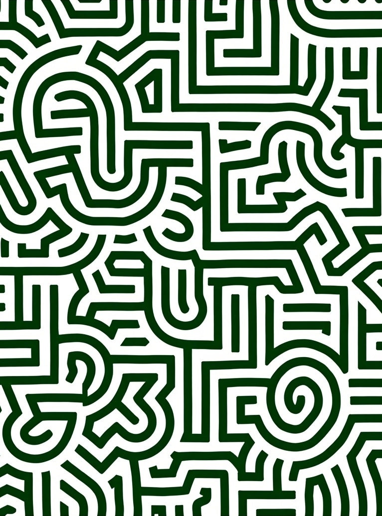 Emerald Green Maze Contour Rug