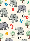 Playful gray elephants alphabet grove Rug