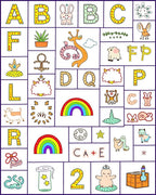 Alphabet Rainbow Animal Character Rug