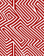 Striking Red Labyrinth Lines Rug