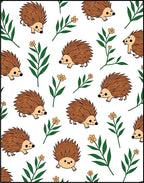 Whimsical Brown Hedgehog Garden Floral Rug