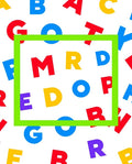Alphabet Scatter Bright Colorful Square Rug