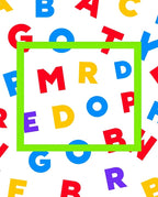 Alphabet Scatter Bright Colorful Square Rug