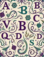 Vintage Botanical Monogram Letters Rug