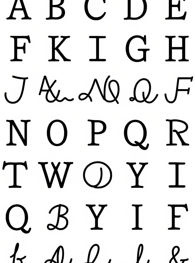 Classic Alphabet Black and White Grid Rug