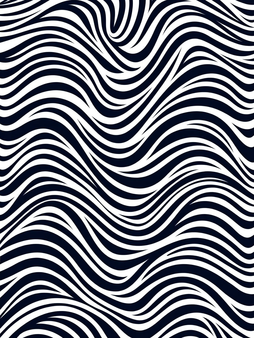 Monochromatic Black White Organic Wave Rug