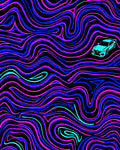 Aqua Car Black Pink Blue Swirls Rug