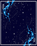 Deep Blue Cosmic Swirl Celestial Rug