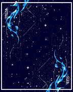 Deep Blue Cosmic Swirl Celestial Rug
