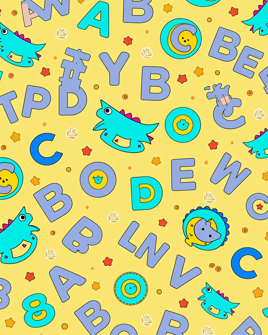 Cute Turquoise Dinosaurs Learning Letters Rug