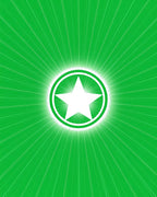 Radiant Green Starburst Round Rug