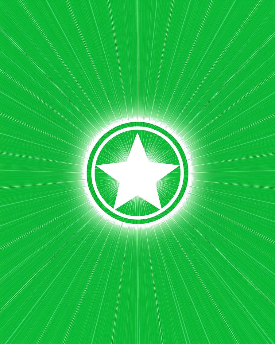 Radiant Green Starburst Round Rug
