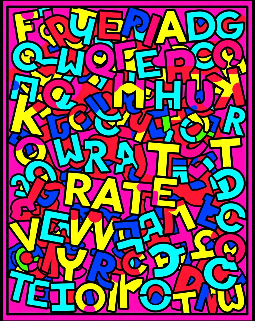Pop Art Alphabet Explosion Rug