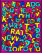 Pop Art Alphabet Explosion Rug