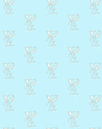 Light Blue Delicate Script Repeat Rug