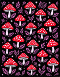 Red White Spotted Mushroom Foliage Rug