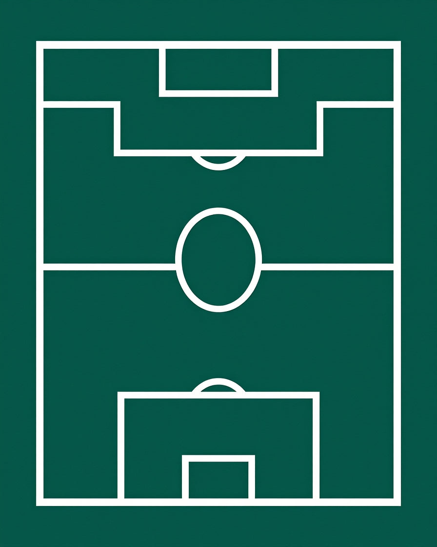Green Field White Game Lines Rug