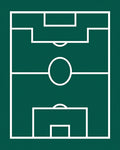 Green Field White Game Lines Rug