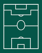 Green Field White Game Lines Rug