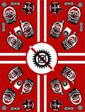 Abstract Red Tribal Totem Rug