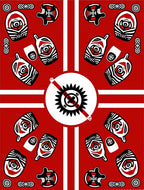 Abstract Red Tribal Totem Rug
