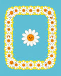 Happy Daisy Border Blue Rug