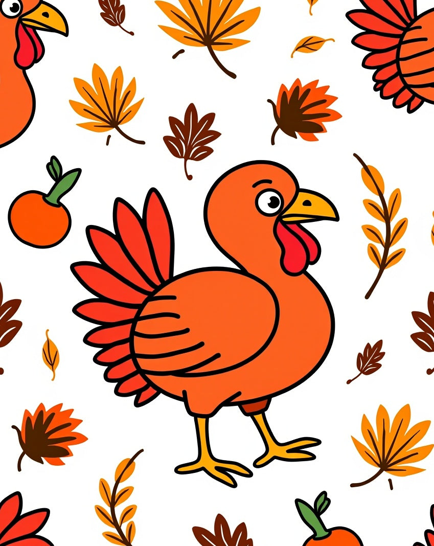 Autumn Turkey Leaf Scatter Rug