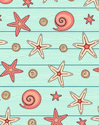 Coastal Coral Starfish Sea Life Rug