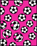 Pink Soccer Ball Scatter Rug