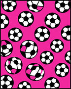 Pink Soccer Ball Scatter Rug