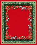 Red Zebra Floral Garden Border Rug