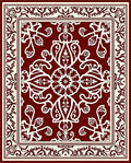 Deep Red Traditional Floral Medallion Rug