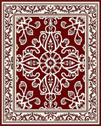 Deep Red Traditional Floral Medallion Rug