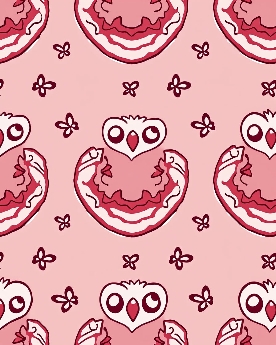 Cute Red Owl Butterfly Garden Rug