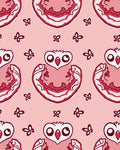 Cute Red Owl Butterfly Garden Rug