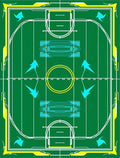 Green Turquoise Yellow Geometric Field Rug