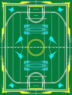 Green Turquoise Yellow Geometric Field Rug