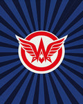 Red Winged W Emblem Starburst Rug