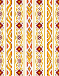 Crimson Yellow Vertical Ikat Stripes Rug