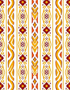 Crimson Yellow Vertical Ikat Stripes Rug