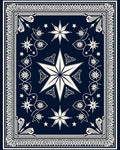 Deep Blue Celestial Starburst Rug