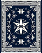 Deep Blue Celestial Starburst Rug
