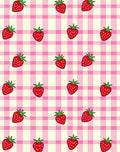 Red Strawberry Gingham Checks Rug