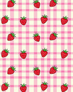Red Strawberry Gingham Checks Rug