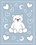 Sweet Bear Hearts and Moons Rug