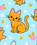 Cute Orange Cat Paw Print Repeat Rug