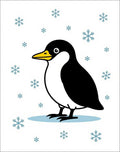 Cute Penguin Snowfall Circle Rug